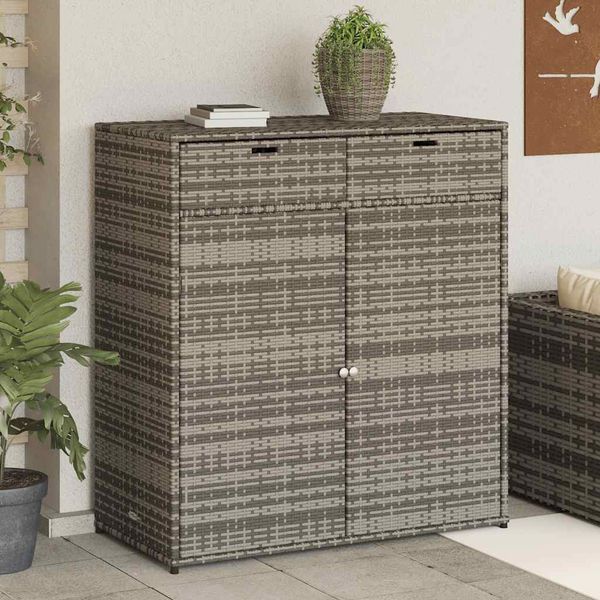vidaXL Záhradná úložná skriňa šedá 105x55x113 cm polyratan