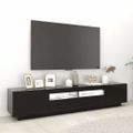 vidaXL TV skrinka s LED svetlami lesklá čierna 200x35x40 cm