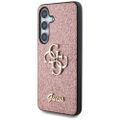 Puzdro Guess HC Fixed Glitter Big 4G pre Samsung Galaxy S25 ružové