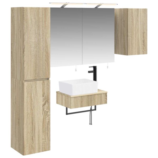vidaXL Sada kúpeľňového nábytku 5 pcs Dub sonoma