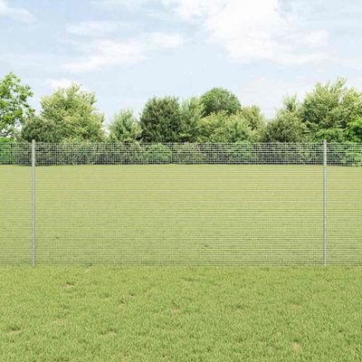 vidaXL Zváraný drôtový plot s podperou 25 x 1 m Strieborná Sieťovina