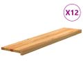 vidaXL Schodiskové stupne 12 ks svetlohnedá 120x25x2 cm dubový masív
