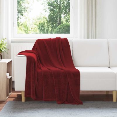 vidaXL Deka Bordeaux červená 130 x 150 cm Flís