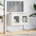 TV skrinka vidaXL Biela 68x39x60,5 cm Oceľ valcovaná za studena