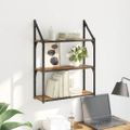 vidaXL Stenná polica Nástenná montáž Staré drevo 60 x 21 x 78,5 cm