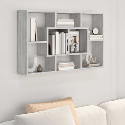 vidaXL Nástenná polica sivý dub sonoma 85x16x52,5 cm spracované drevo
