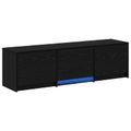 vidaXL TV skriňa s LED Čierny Dub 140 x 34 x 40 cm Konštruované drevo
