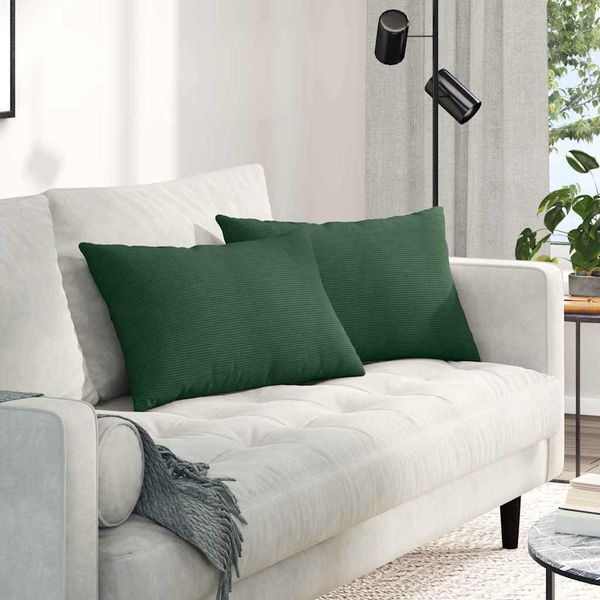 vidaXL Vankúše na pohovku 2 pcs Tmavozelená 60 x 40 cm