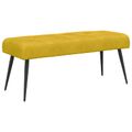 vidaXL Lavica s gombíkovým prešívaním Žltá 110 x 40 x 46 cm Zamat