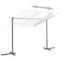 vidaXL Altánok so sklápacou výsuvnou strechou 350x253x196 cm, krémový