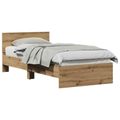 vidaXL Rám postele s čelom Dub artisan 90 x 200 cm Kompozitné drevo