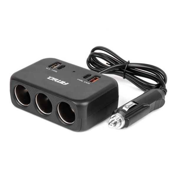 Predlžovacia zásuvka 1x USB-A 1x USB-C QC4.0 12V/24V 120W 80cm AMiO-04365