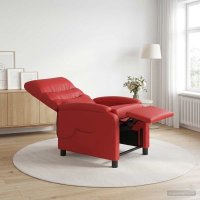 vidaXL Masážne relaxačné kreslo Červená Umelá koža