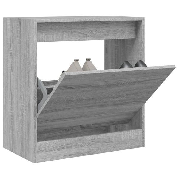 vidaXL Botník sivý sonoma 60x34x63,5 cm kompozitné drevo