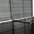 vidaXL Polyratanová ohrada na dva vonkajšie odpadkové koše antracitová 148x77x111 cm