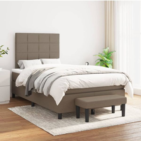 vidaXL Boxspring posteľ s matracom sivohnedý 120x200 cm látka