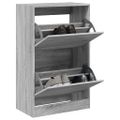 vidaXL Botník sivý sonoma 60x34x96,5 cm kompozitné drevo