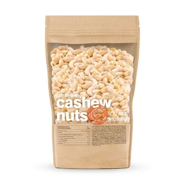 Kešu orechy - GymBeam, nesolená príchuť, 500 g