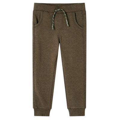 vidaXL Detské tepláky kaki melanž 104