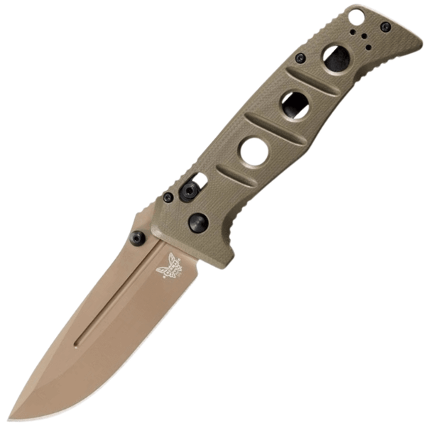 Benchmade 275FE-2 Sibert Adams Dark Earth taktický vreckový nôž 9,6 cm, tmavohnedá, zelená, G10