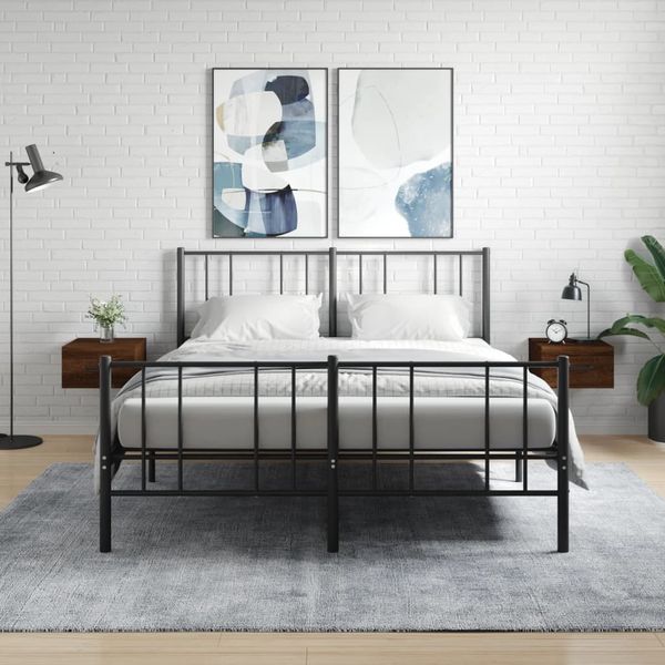 vidaXL Nástenné nočné stolíky 2 ks hnedý dub 35x35x20 cm
