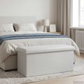vidaXL Skladacia úložná lavička Biela 180 kg 80 L 77 x 38 x 38 cm PVC