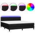 vidaXL Posteľ boxsping s matracom a LED čierna 180x200 cm látka
