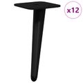 vidaXL Stožiarové Nohy 12 ks Čierna 56 x 56 x 100 mm Železo