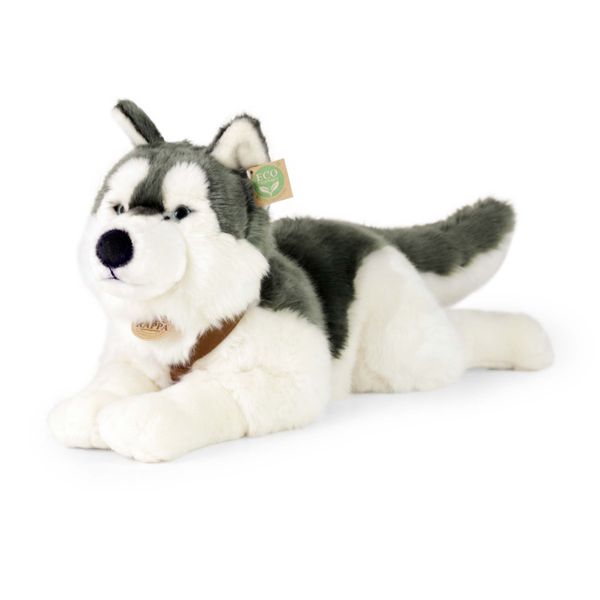 Veľký plyšový pes husky s postrojom 60 cm ECO-FRIENDLY