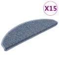 vidaXL Samolepiace nášľapy na schody vzhľad sisal 15ks 65x21x4cm modré