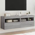 vidaXL TV nástenné skrinky s LED svetlami 2 ks sivé sonoma 60x30x40 cm
