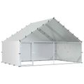 vidaXL Kurník so strechou Strieborná 300 x 200 x 190 cm