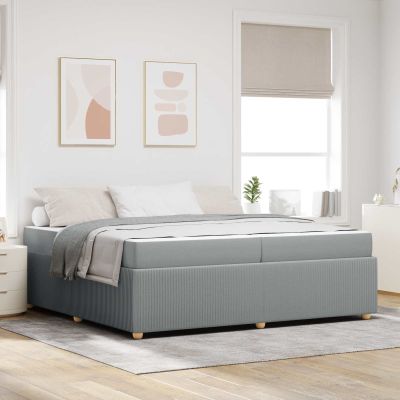 vidaXL Rám postele Svetlosivá 200 x 200 cm látka
