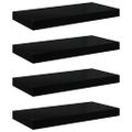 vidaXL Plávajúce nástenné police 4 ks, lesklé čierne 50x23,5x3,8 cm, MDF