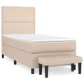 vidaXL Boxspring posteľ s matracom kapučínová 90x200 cm umelá koža