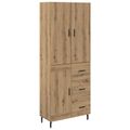 vidaXL Highboard 2 ks Remeselný dub 69,5 x 34 x 180 cm