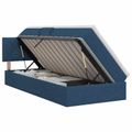 vidaXL Postel s úložným prostorem a matrací Modrá 90 x 200 cm Zamat