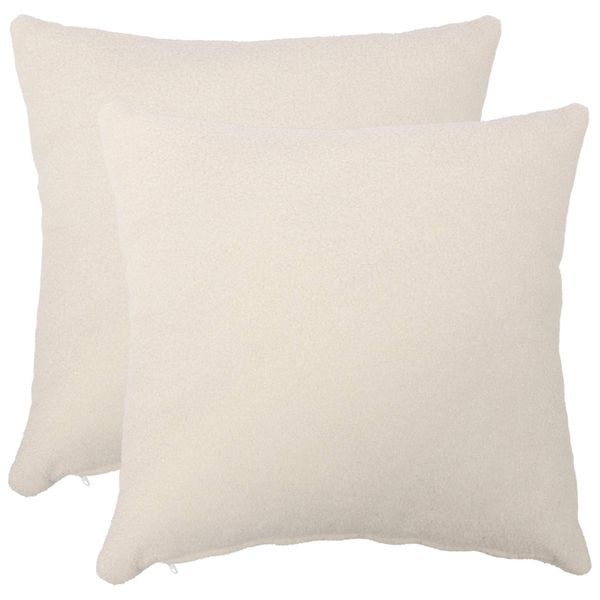 vidaXL Poťah na podložku 2 ks HEERLEN Krémová 65 x 65 cm Bouclé