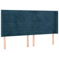 vidaXL Čelo postele so záhybmi tmavomodrá 183x16x118/128 cm zamat