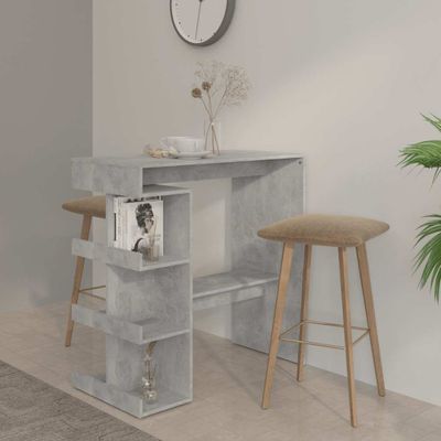 vidaXL Barový stôl+regál betónovo sivý 100x50x101,5cm kompozitné drevo