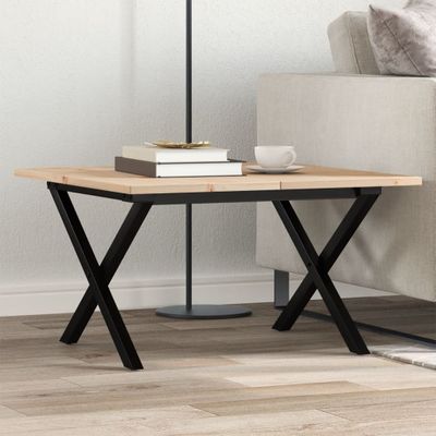 vidaXL Konferenčný stolík v tvare X 60x60x40 cm borovica a oceľ