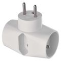 Zásuvka EMOS P0023N /16A, 3680W/ rozbočovacia 2× okrúhla + 1× plochá, biela