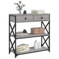 vidaXL Konzolový stolík sivý sonoma 75x28x75 cm kompozitné drevo