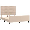 vidaXL Posteľný rám s čelom kapučínový 140x190 cm umelá koža