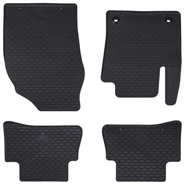 vidaXL Autokoberec 4 pcs Čierna Guma