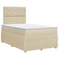 vidaXL Posteľ boxspring s matracom Krémová 120 x 190 cm Látka