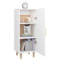 vidaXL Komoda biela 34,5x34x90 cm spracované drevo