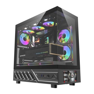 Počítačová skriňa DarkFlash DS950V s displejom (čierna) + 6 ventilátorov