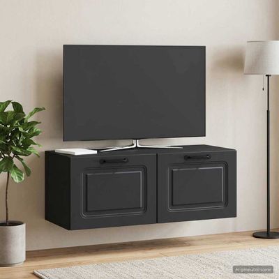 vidaXL Nástenná TV skrinka Čierna 78,5 x 31 x 30 cm Kompozitné drevo
