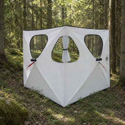 vidaXL Poľovnícky stan Biela s blackoutom 145 x 145 x 150 cm